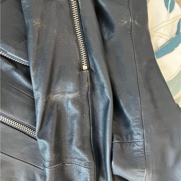 Rare Sass & Bide ink colour leather Jacket | size 8 - Picture 2 of 13